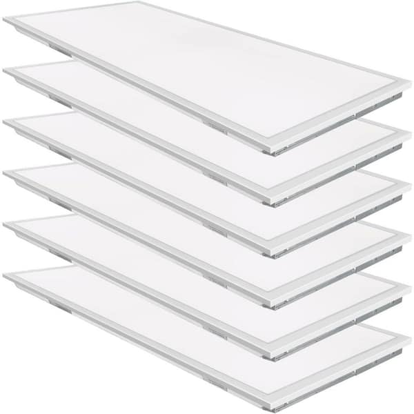 2 ft. x 4 ft. ‎5750 Lumens Integrated LED Flat Panel Light 5000K 30/40/50-Watt 3CCT Light Fixture for Home Office 6-Pack