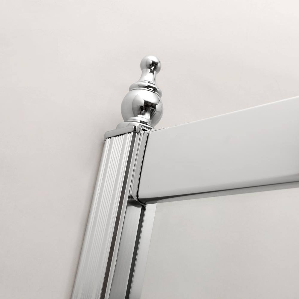 Chrome Frameless Neo-Round Corner Shower Enclosure, 36" x 72"