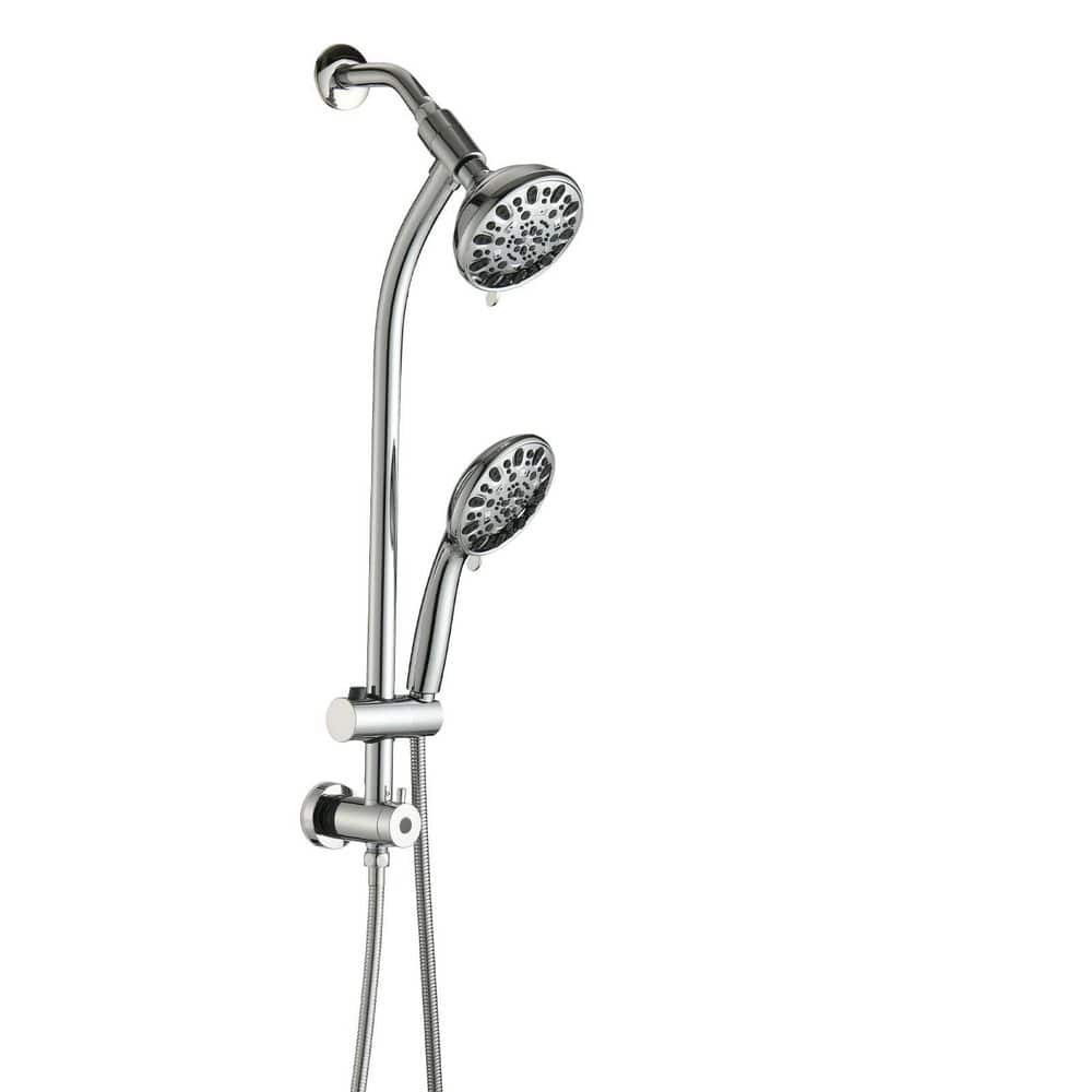 8-Spray Wall mount Round Dual Fixed and Handheld Shower Head 1.8 GPM with Adjustable Slide Bar in Chrome price history on PriceWatchPro