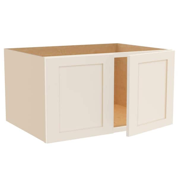 Home Decorators Collection Newport 33 in. W x 24 in. D x 18 in. H Assembled Plywood Wall Bridge Kitchen Cabinet in Blended Cream with Soft Close