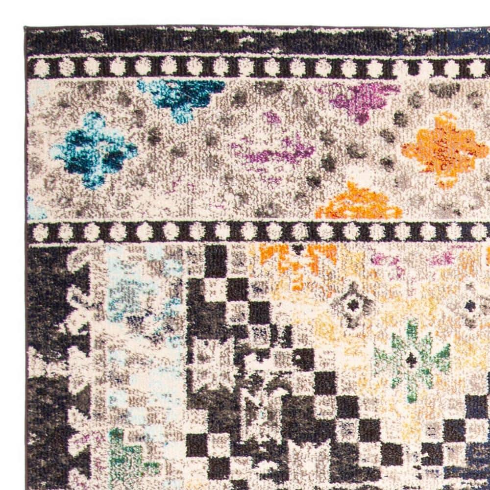 Madison Black and Yellow 8' x 10' Geometric Area Rug
