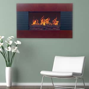 35 in. Electric Fireplace with Wall Mount and Remote in Mahogany