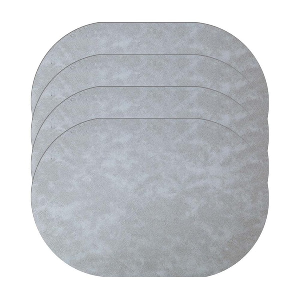 Vsmile 11.8 in. x 17.5 in. Double-Sided Waterproof Placemats, Leather Placemats in Grays (Set of 4)