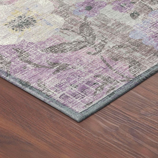 Chantille Machine Washable Indoor/Outdoor Abstract ACN2403 Lilac 9 ft. x 12 ft. Area Rug