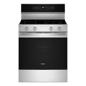 30 in 5 Burner Elements Freestanding Electric Range in Fingerprint Resistant Stainless Steel with Air Cooking Technology