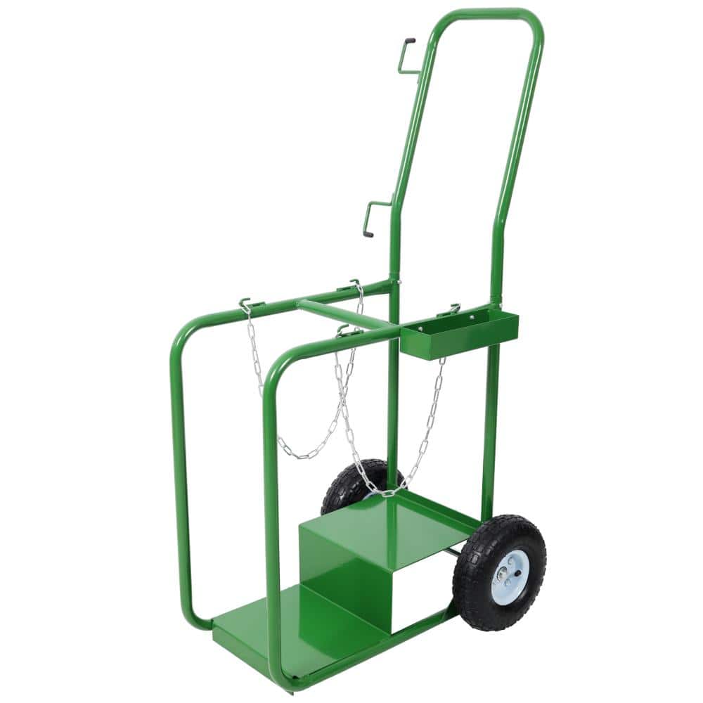 Green 440 lb. Capacity Steel Welding Large Dual Oxygen Tank Hand Truck with 10 in. Solid Rubber Wheels price history on PriceWatchPro