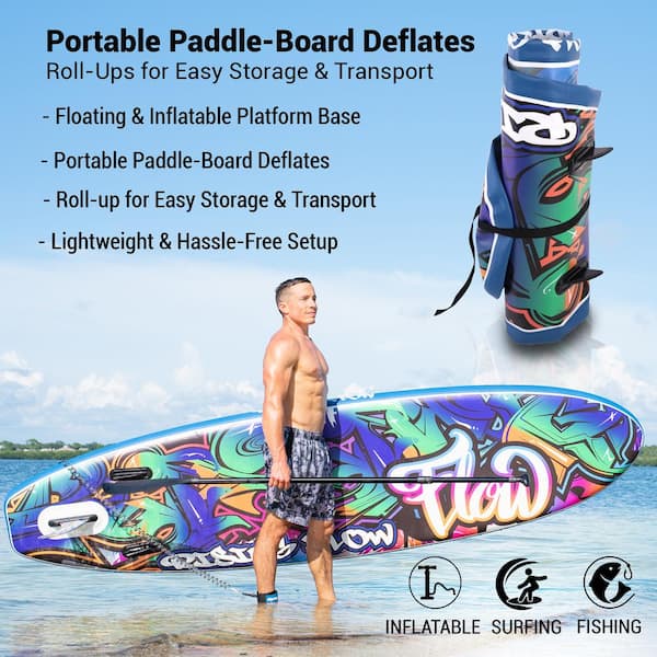 SereneLife Inflatable Stand Up Paddle Board-10Ft. Graffiti high quality Standup SUP