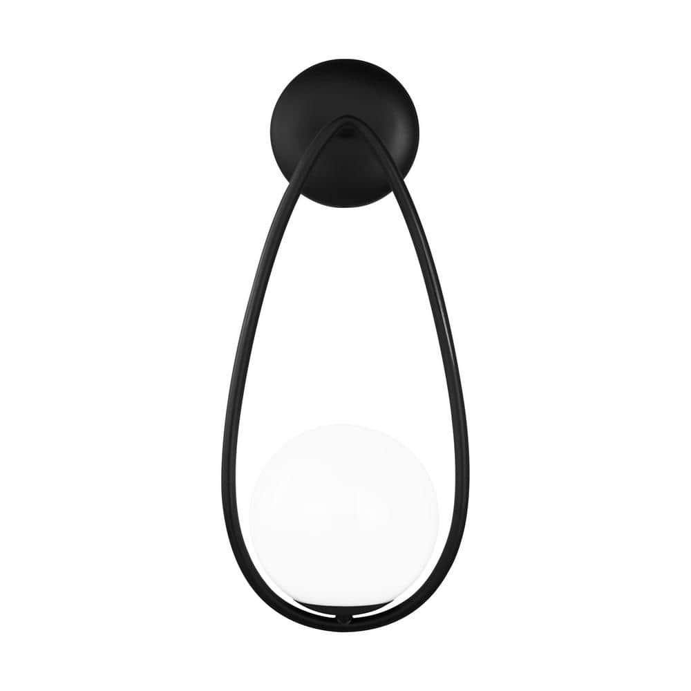 Galassia 1-Light Midnight Black Wall Sconce with Milk White Glass Shade price history on PriceWatchPro