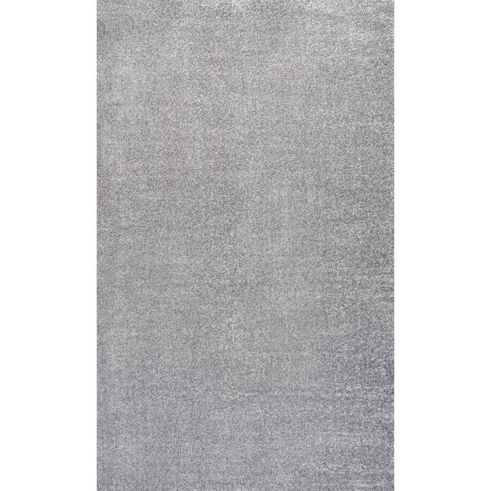 Gray Solid Synthetic 10' x 14' Reversible Area Rug