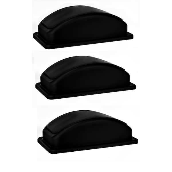 Alpine Industries Black Dome Trash Can Lid for 23 gal. Slim Trash Can (3-Pack)