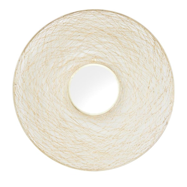 CosmoLiving by Cosmopolitan 36 in. x 36 in. Round Framed Gold Starburst Wall Mirror
