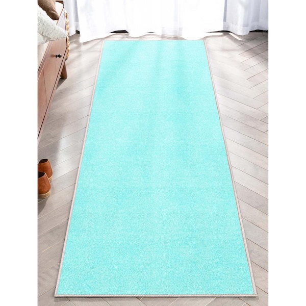 Turquoise Rug, Blue Area Carpet, Plain Blue Rug