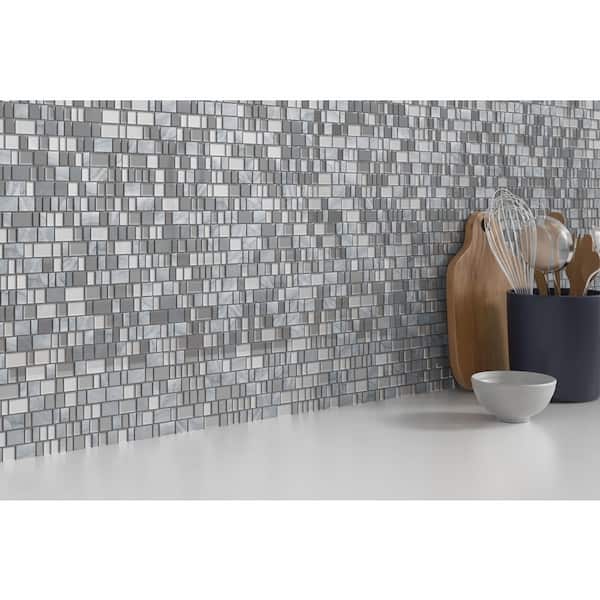 EMSER TILE Unique Stone and Glass Blend Epic 12.05 in. x 12.17 in