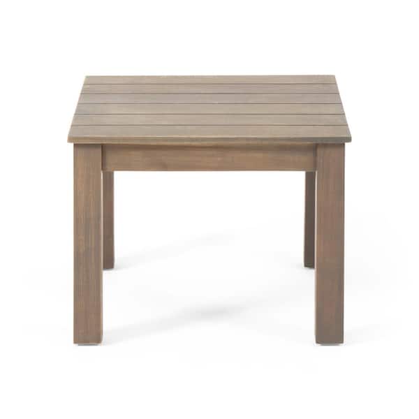 Unbranded Outdoor wooden side table for lawn patio garden grey