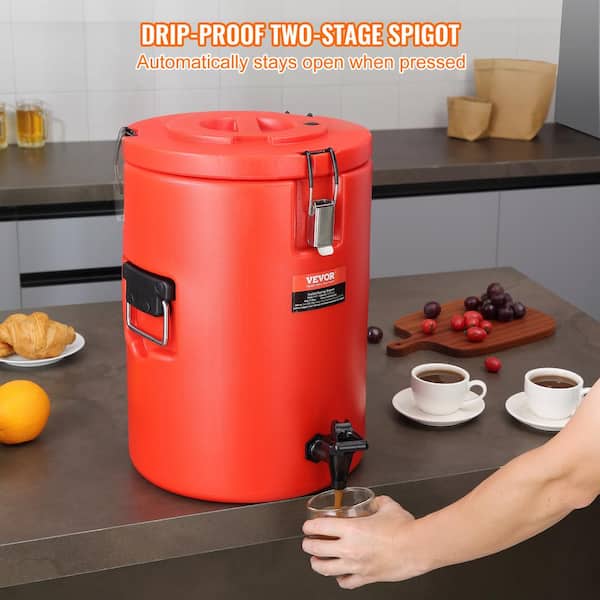VEVOR Stainless Steel Insulated Beverage Dispenser 2.4Gal. 9.2L Hot and  Cold Drink Food-grade for Restaurant shop (silver) YLHLQQYX12L0TQWXUV0 -  The Home Depot