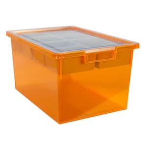 Bin/ Tote/ Tray Divider Kit - Triple Depth 9" Bin in Neon Orange - 3 pack