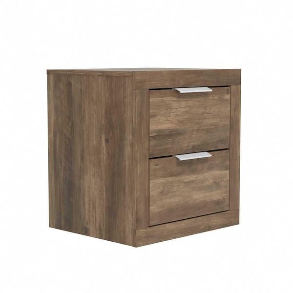 GALANO Harlowin 2-Drawer Knotty Oak Nightstand Sidetable w/Drawers 