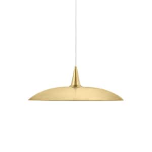 Shamley 3-Light Polished Brass Pendant Light Fixture with Metal Dome Shade