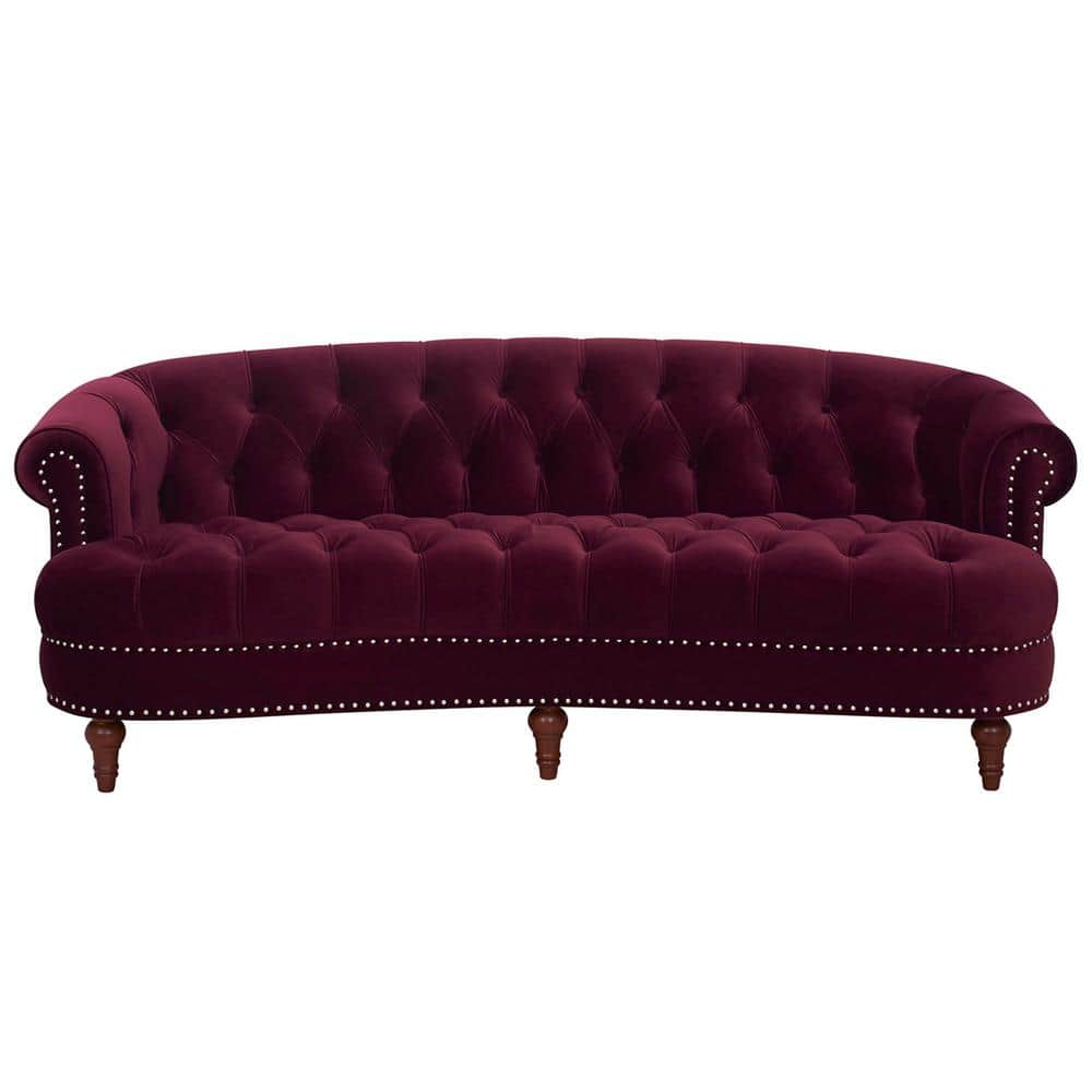 【新品】Jennifer Taylor La Rosa 3人掛けソファ V036 Jennifer Taylor La Rosa 85 in. Round Arm Velvet Curved 3-Seater