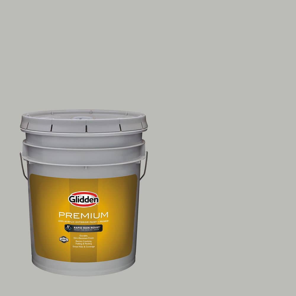 Glidden Premium - 5 gal. PPG0994-3 Half Dome Flat Exterior Latex Paint