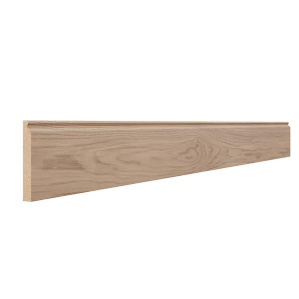 Hampton Bay Sinclair 91.5 in. W x 0.63 in. D x 4.5 in. H Base Molding in Shaker Light Oak