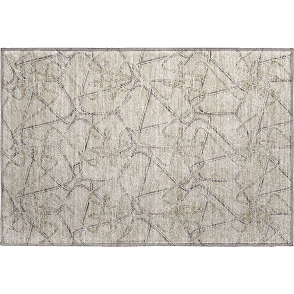 Addison Rugs Mayfield Premium Machine Washable Abstract AMF947 Putty 2 ft. x 3 ft. Area Rug