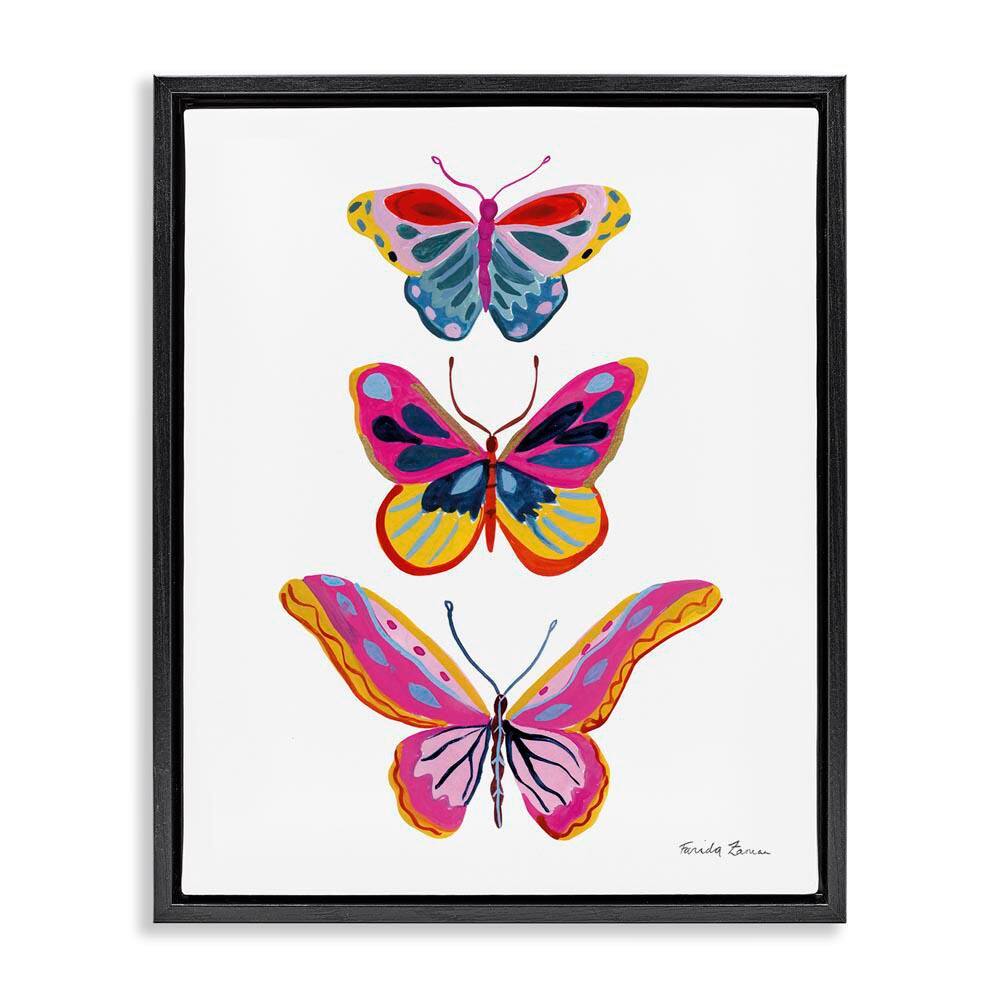 Small to Large Butterflies by Farida Zaman Black Floater Frame Animal Graphic Art Print 21 in. x 17 in. price history on PriceWatchPro