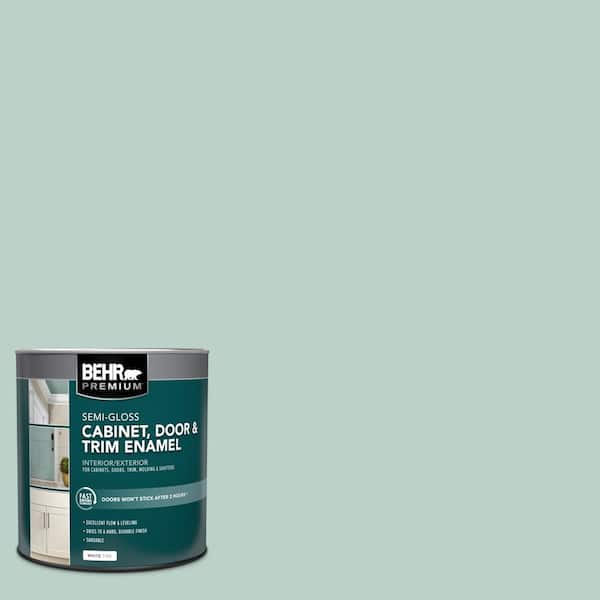 BEHR PREMIUM 1 qt. #S420-2 Moon Glass Semi-Gloss Enamel Interior/Exterior Cabinet, Door & Trim Paint