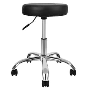 Black Round Stool Chair with Wheels AM905C 58 The Home Depot