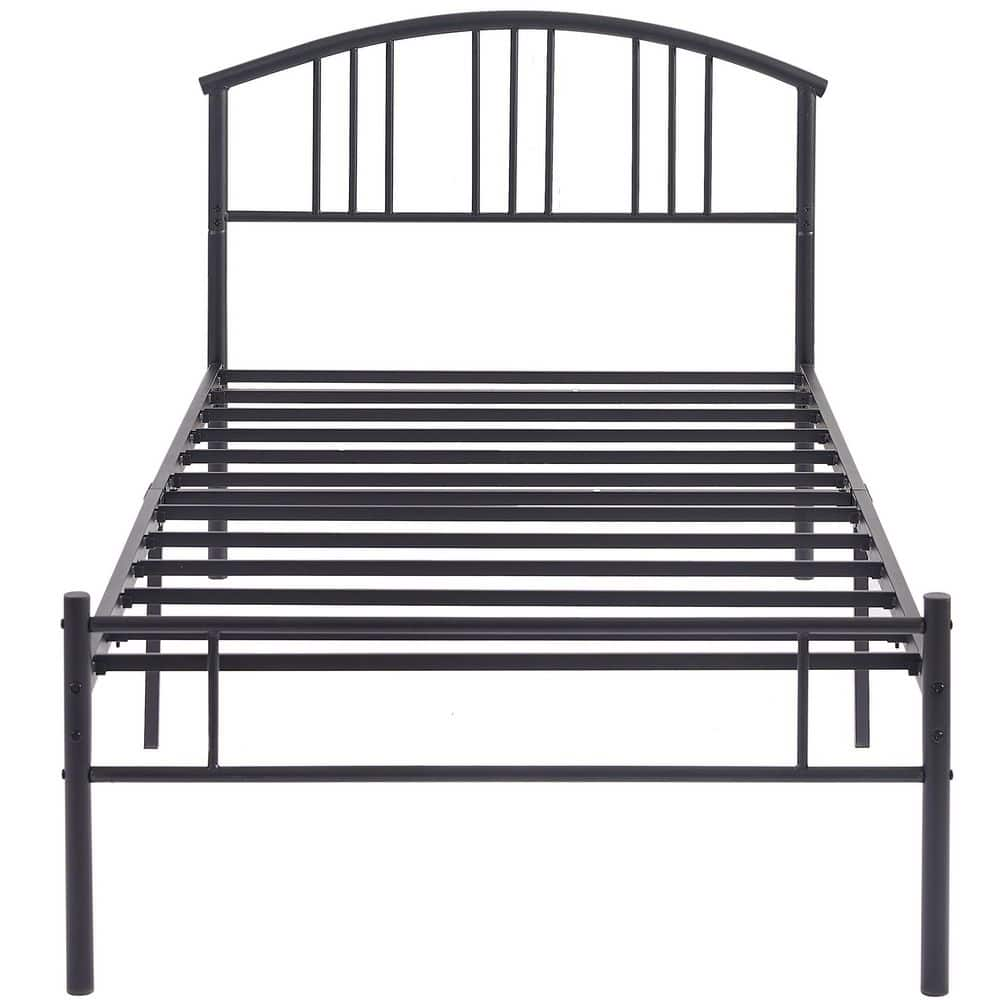 VECELO Victorian Style Bed Frames Black Metal Frame Twin Platform Bed ...