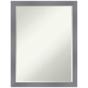 Edwin Grey 20.5 in. x 26.5 in. Petite Bevel Casual Rectangle Wood Framed Wall Mirror in Gray