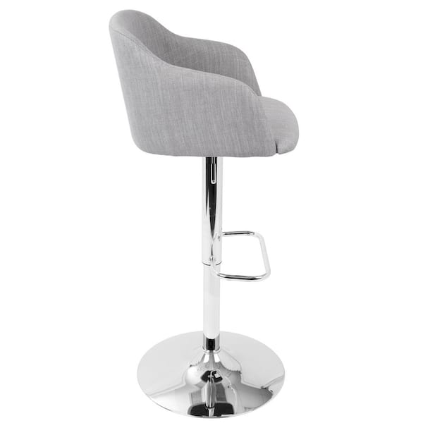 Daniella Light Grey Adjustable Bar Stool