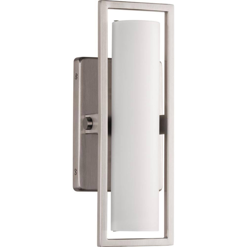 Brushed Nickel 12" LED Cylinder Vanity Light