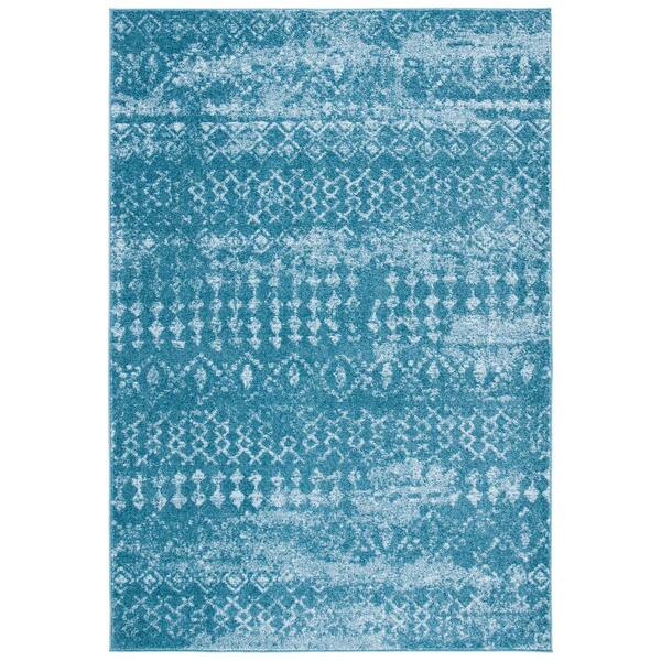 Tulum Turquoise/Blue 8 ft. x 10 ft. Geometric Area Rug