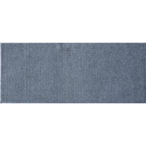 Aqua Shield Squares Bluestone 35 in. x 85 in. PET Polyester Runner Rug Door Mat