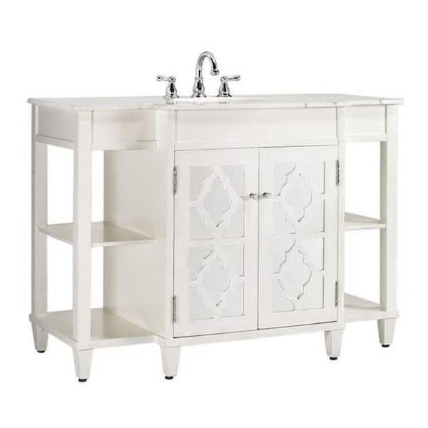 Home Decorators Collection Reflections 48 in. W x 35 in. H Bath Vanity in White Frame with Ivory Basin