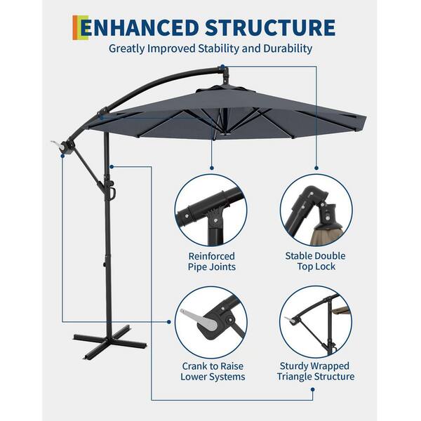 cantilever patio umbrella ebay 11x11ft Backyard Telescopic Umbrella, Extra Large Umbrella, Turquoise Blue minimizing wobble while maximizing structural integrity for years of reliable use Arlmont & Co. Janayshia 10'