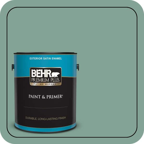 BEHR PREMIUM PLUS 1 gal. #470F-4 Aspen Aura Satin Enamel Exterior Paint & Primer
