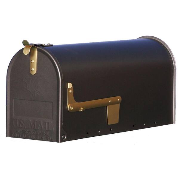 Gibraltar Mailboxes Madison Steel Post-Mount Mailbox, Venetian Bronze