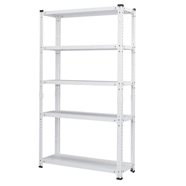 Tidoin 4-Tier Metal Storage Non-Wheeled Adjustable Cart in White