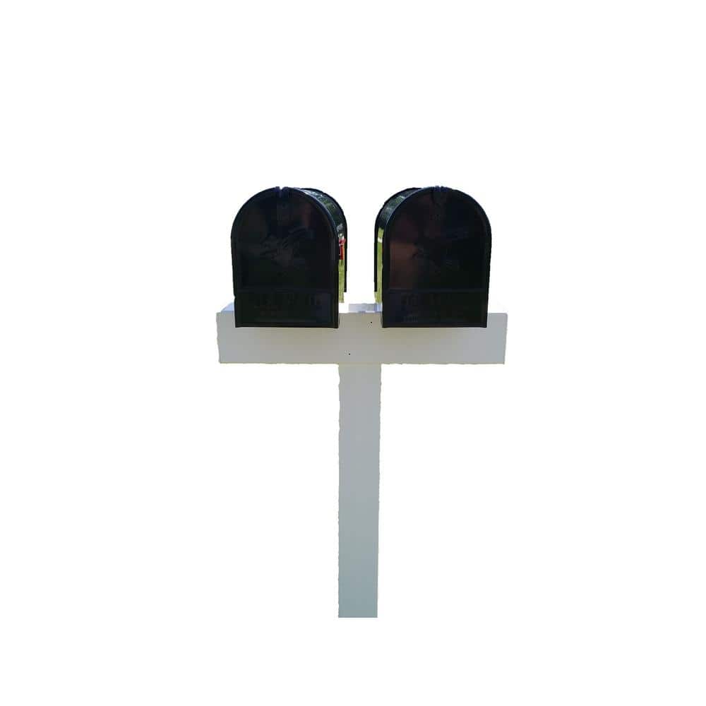 White Vinyl Mailbox Post Sleeve with Stainless Steel Hardware