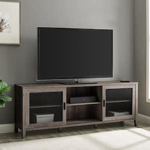 70 in. Gray Wash Composite TV Stand with Storage Doors (Max tv size 78 in.)