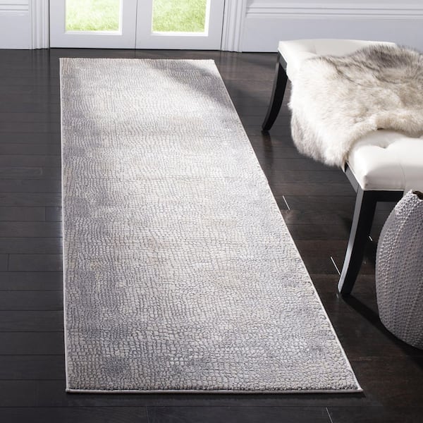 Meadow Taupe/Grey 3 ft. x 8 ft. Geometric Abstract Runner Rug