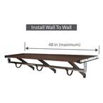 Mahogany Premium Wood Shelving Kit with Closet Rod, 1 Shelf 14in D x 48 in L