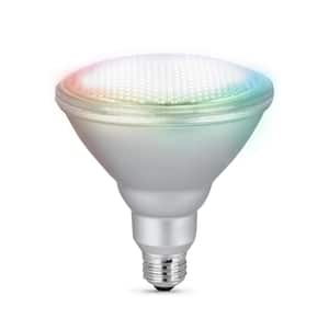 90-Watt Equivalent PAR38 Smart Wi-Fi Dimmable LED Light Bulb Works w/Alexa/Google Home, Color Changing 0-9000K (2-Pack)