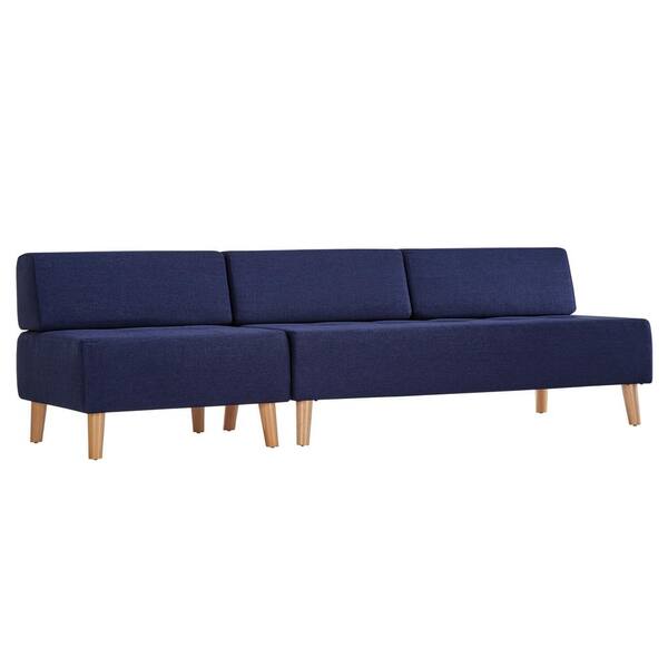 HomeSullivan Koenig 2-Piece Twilight Blue Linen Sofa
