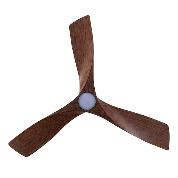 WINGBO 52 in. Indoor DC Ceiling Fan without Lights, Walnut Bronze