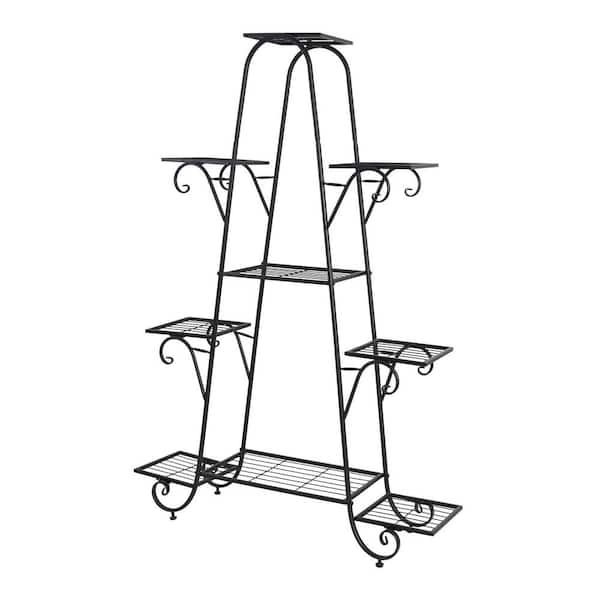 AESOME 50.6 in. x 36.5 in. x 9.8 in. Indoor Metal Plant Stand Planter Storage Rack Potted Plant Shelf Display Holder 9-Tier