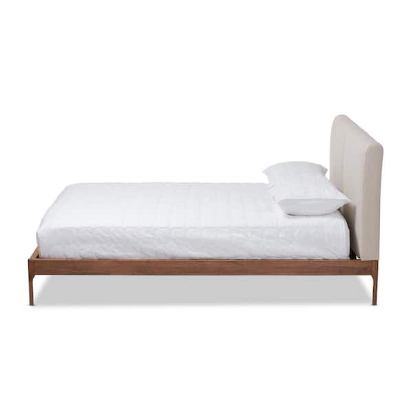 Aveneil Beige and Walnut Brown King Platform Bed