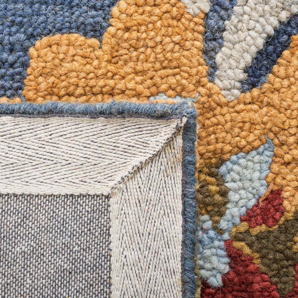Handmade Navy Multi Wool 6' Square Tufted Area Rug